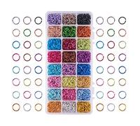 PH PandaHall About 2400pcs 24 Color 10mm Aluminum Jump Rings Open Jump Rings for Choker Necklaces Bracelet Chain Maille Jewelry Making