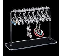 PH PandaHall Acrylic Earring Holder, Coat Hanger Shape Jewellery Display Dangle Earring Hanging Organizer Acrylic Ear Studs Display Rack for Retail Show Personal Exhibition, 5.9x15x11cm