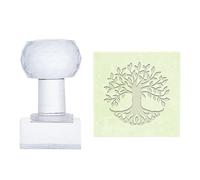 PH PandaHall Acrylic Tree of Life Embossing Stamp with Handle for Handmade Soap, Cookie, Clay & Pottery Projects