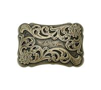 PH PandaHall Belt Buckle, Western Cowboy Belt Buckle Belts Fastener Engraved Floral Buckles Square Belts Buckles Fits 1.6 inch Strap for Men Women Jeans Leather Strap Wedding, Antique Bronze