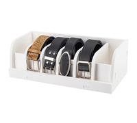 PH PandaHall Belt Storage Holder, 6 Compartments Belt Container Organizer White Belts Display Case Belts Organizer for Men Women Father's Day Belts Storage for Closet and Drawer