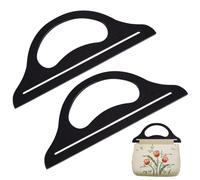 PH PandaHall Black Bag Handles 30cm Wood Purse Handl D-Shaped Bags Handles Handmade Bag Replacement Accessories for Canvas Crochet Beach Bags Handbags Making