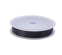 PH PandaHall Black Elastic Elastic Cord Beading Thread for Bracelet Making Jewellery Beading Cords Crystal Thread for Stretch Jewellery Making, 0.5mm, 20m/roll