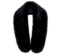 PH PandaHall Black Faux Fur Collar Detachable Hood Trim Replacement Warmer Collar Fur Scarf Wrap Plush Collars Trim for Women Men Winter Coat Jackets Costume Accessories, 89x9cm