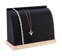 PH PandaHall Black Jewellery Display Stand for 11 Necklaces, PU Leather Necklace Display Holder Organizer Wood Pendant Chain Bracelet Showcase Display Stand for Vendors Retail Selling Storage