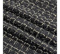 PH PandaHall Black Tweed Fabric by The Yard Plaid Woven Fabric 1.5m Wide Metallic Sewing Fabrics Checkered Tweed Fabrics for DIY Crafts Sewing Clothing Dress Bag Coat Quilting Costumes