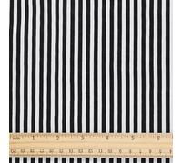 PH PandaHall Black White Striped Fabric Cotton Stripe Fabric 63 Inch Wide Striped Printed Craft Fabrics Stripe Pattern Fabrics for Sewing Costume Curtains DIY Quilting Home Decorative, 1 Yard