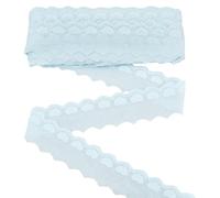 PH PandaHall Blue Cotton Lace Ribbon, Heart Pattern Lace Trim 2.1 inch Wide Eyelet Fabric Trim Wavy Edge Floral Embroidered Ribbon for Sewing Dress Clothes DIY Home Decoration, 16 Yards