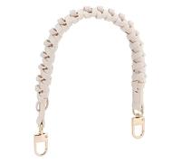 PH PandaHall Braided Purse Strap, 1pc 44.7cm/17.6" PU Leather Handbag Handle with Swivel Clasps Short Purse Strap Replacement Clutch Bag Handle for Women Handbag Tote Bag Purse Making, Floral White,