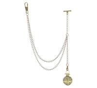 PH PandaHall Brass Pocket Watch Chain with Bead Cage Pendant, Suit Wallet Chain Antique Bronze Mens Vintage Vest Chains for Daily Wear Business Wedding Gifts Fathers Day Retro Decoration, 11.7"