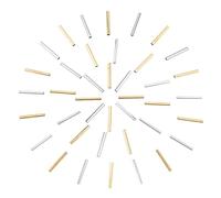 PH PandaHall Brass Tube Beads 1" 100pcs 2 Colors Golden/Silver Macrame Spacer Beads with 4mm Large Hole Noodle Tube Beads for DIY Sewing Craft Wall Tree Hanging Plant Holder
