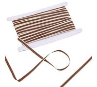 PH PandaHall Brown White Stripe Ribbon, 22.8m x 10.5mm Striped Grosgrain Ribbon Polyester Fabric Ribbons Craft Ribbons for Gift Wrapping Home Decor DIY Crafts Sewing