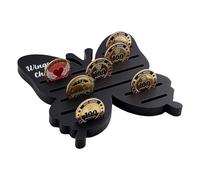 PH PandaHall Butterfly Sobriety Coin Holder, Black Butterfly Coin Holder Display Case 7 Row AA Chip Holder for Veterans AA Parties Collection Display Gift Giving Sobriety Anniversaries