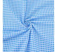 PH PandaHall Checkered Cotton Fabric 1.6m Wide Blue Gingham Fabric Tartan Pattern Fabrics Plaid Printed Fabrics for Sewing DIY Crafts Clothing Handmade Quilting Home Decor, 1m