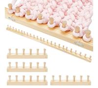 PH PandaHall Chunky Blanket Knitting Loom Pine Wood Hand Weaving Looms Adjustable Loom Frame Kit Yarn Knitting Looms for Beginners Craft Tool DIY Blankets Making Weaving Projects, 1.4m Long