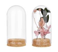 PH PandaHall Clear Cloche Glass Dome, Dome Display Case Bell Jar Cloche With Cork Base Decoration Bottles For Flower Storage Home Christmas Party Favor Decoration, 6.4x13.2cm/2.5x5.19inch