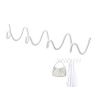 PH PandaHall Coat Rack Wall Mount Wave Shaped Hook | White Multi-Purpose Hooks Metal Clothes Hanger Entryway Hanging Rack with 4 Hooks for Bag Hat Scarf Bathroom Bedroom