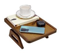 PH PandaHall Couch Arm Tray, 13"x9.5"x1.6" Bamboo Folding Sofa Table Clip-On Couch Desk Armchair Table for Home Drinks Eat Fruit TV Dinners Remotes Snacks Phone Small Spaces Movie Night