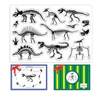 PH PandaHall Dinosaurs Silicone Clear Stamps, Dinosaur Skull Rubber Stamps Dinosaur Skeleton PVC Stamps for Festival Birthday Halloween Cards Making DIY Scrapbooking Photo Album, 4.3x6.3inch/11x16cm