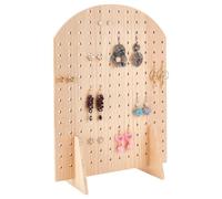 PH PandaHall Earring Display Stand, 16.6x11.8 Inch Wooden Pegboard Display Stand Retail Rack Keychain Organizer Necklace Holder for Home Jewellery Store Exhibition Small Business, 168 Holes