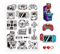 PH PandaHall Electronic Game Clear Stamp Silicone Stamp Game Machine Rubber Stamps Transparent Stamps for Card Making Photo Album Decoration and DIY Scrapbooking 6.2x4.3inch /11X16cm
