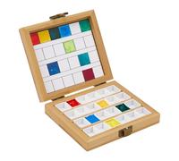 PH PandaHall Empty Watercolor Palette, 24 Grids Wooden Palette Box Portable Paint Tray with Half Pans Travel Painting Box Watercolor Paint Case for Acrylic and Oil Drawing Gouache Art Students Adult