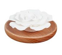 PH PandaHall Essential Oil Passive Flower Diffuser, White Flower Ceramic Essential Oil Small Diffuser Cordless Aromatherapy for Small Room Desk Bathroom Office Air Freshener, Rose