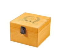 PH PandaHall First Holy Communion Wooden Memory Box, Traditional Style, 14.5cm (L) x 14.5cm (W) x 10cm (H), Orange