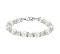 PH PandaHall Freshwater Pearl Bracelets 18cm Medical Alert ID Interchangeable Bracelet 8mm Glass Bead Bangles Cultured Pearl Bracelet with Rhinestone Beads for Women Jewellery Bracelets Replacement