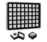 PH PandaHall Gemstone Storage Box 48pcs Loose Diamond Displays Tray Aluminum Crystal Organizer Jar Gem Display Case Jewellery Containers Box with Foam Insert for Beads Rhinestone Jewellery Collection