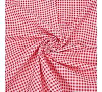 PH PandaHall Gingham Fabric Checkered Cotton Fabric 1.6m Wide Red Tartan Pattern Fabrics Plaid Printed Craft Fabrics for Sewing DIY Crafts Clothing Quilting Tablecloth Home Decor, 1m