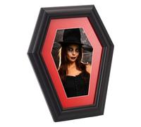 PH PandaHall Halloween Photo Frame Black Coffin Picture Frame Wood Hexagon Photo Frames Picture Display Tabletop Photos Frames with Stand for Gothic Party Home Decor Display 10x15 cm Photo