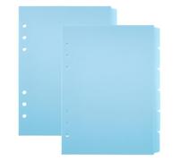PH PandaHall Index Binder Dividers 12 Sheets A5 Binder Tabs 6 Holes Blue Plastic Dividers Notebook Divider Binder Separators with Tabs for Planner Loose Leaf Binders Office School Student Teacher