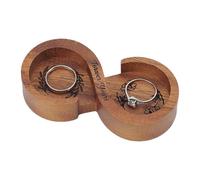 PH PandaHall Infinity Ring Holder Walnut Wood Couple Ring Dish | Mr and Mrs Ring Holder, Forever Yours Engraved, Wedding Ring Box, Jewelry Tray, Bridal Shower Anniversary Engagement Decor