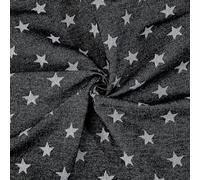 PH PandaHall Jacquard Stars Denim Fabric, 1.8x1M Star Print Denim Fabric Black Sewing Material DIY Clothing Fabrics for DIY Crafting Bags Jacket Cushion Sewing Clothing Project, 0.8mm Thick