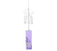 PH PandaHall Japanese Wind Chimes 41cm Clear Jellyfish Hanging Wind Bell Glass Ocean Animal Hanging Pendants Ornament Suncatcher Chime for Coastal Beach Home Garden Patio Indoor Outdoor Decor