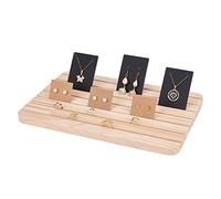 PH PandaHall Jewellery Display Stand Earring Necklace Display Holder 13x9 Inch / 33x23cm Wood Business Card Holder Jewellery Organizer Table Displays for Selling Earring Showing Jewellery Displaying