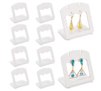 PH PandaHall L-Shaped Earring Holder, White Earring Display Stands Acrylic Ear Organizer Dangling Necklace Stand for Earring Necklace Jewelry Shows Retail Photography Props, 7.5x8.6x7.2cm