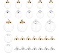PH PandaHall Mini Clear Glass Globe Bottle Wish Glass Ball Bottles for DIY Pendant Charms Stud Earring Making