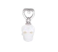 PH PandaHall Natural Pearl Skull Pendants Heart Bail Zirconia Dangle White Skeleton Head Charms with 925 Sterling Silver Bails Gothic Pearl Charm Pendants for Bracelet Necklace Jewellery Making