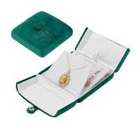 PH PandaHall Necklace Box Velvet Jewellery Box Pendant Case for Jewellery Gift Necklaces Display Presentation Case for Wedding Anniversary Valentine's Day 3.9x3.9x1.8 Inch, Peacock Green