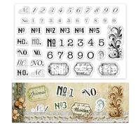 PH PandaHall NO.1 Clear Stamp, Number Silicone Rubber Stamp Label Clear Stamps Transparent Craft Stamp for Journals, Scrapbooking, Photo Albums, Holiday Cards, Gift Tags, 11x 16cm