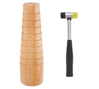 PH PandaHall Oval Bracelet Mandrel for Jewelry Making, Wooden Bracelet Mandrel Sizer Bracelets Mandrel Bangle Shaper Tool Wire Wrapping Tool with Rubber Hammer for Jewelry Crafts Making and Repair