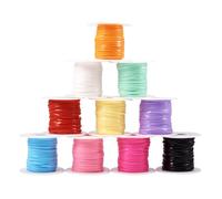PH PandaHall Pandahall 10Rolls Flat PVC Synthetic Rubber Cord Plastic Lacing Cord Flat Rope Wrapped Memory Wire for Necklace Bracelet Keychain Jewelry Making 2.5mm