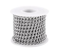 PH PandaHall Pandahall 16.4 Feet Silver Aluminum Curb Chains 7x5x1.5mm Metal Craft Chains Unwelded Jewelry Link Chains for Jewelry Making Necklace Bracelet, (CHA-TAC0005-01S-Yilisi)