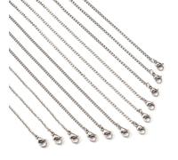 PH PandaHall Pandahall 20Pcs 4 Style Titanium Steel Curb Cable Box Chain Necklaces Set for Men Women Stainless Steel Chains Necklace Jewelry Accessories