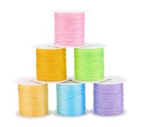 PH PandaHall PandaHall 6 Rolls 0.6mm Braided Nylon Thread Chinese Knotting Cord Macrame Beading String for DIY Crafts Friendship Bracelets Necklaces Jewelry Making, NWIR-TA0001-09A-YS-EU