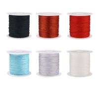 PH PandaHall PandaHall 6 Rolls 0.6mm Nylon Thread Braided Beading String Chinese Knotting Cord for DIY Crafts Macrame Friendship Bracelets Necklaces Jewelry Making, NWIR-TA0001-09B-YS-EU