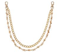 PH PandaHall Pant Chains Double Layer Thorn, Metal Jeans Chain Gold Pocket Chains Belt Loop Chain for Men Women Fashion Trendy Punk Clothing Accessories