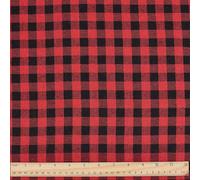 PH PandaHall Plaid Fabric 1.4x2m Red and Black Tartan Pattern Fabrics Gingham Fabric Checkered Polycotton Fabrics for DIY Sewing Craft Clothing Curtain Tablecloth Home Decor